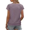 image:imageWIHOLL Short Sleeve Sweater for Women V Neck Trendy Summer Tops 2026 Beach Vacation Clothes Travel Business Casual OutfitsPurple