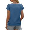 image:imageWIHOLL Short Sleeve Sweater for Women V Neck Trendy Summer Tops 2026 Beach Vacation Clothes Travel Business Casual OutfitsSteel Blue