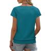 image:imageWIHOLL Short Sleeve Sweater for Women V Neck Trendy Summer Tops 2026 Beach Vacation Clothes Travel Business Casual OutfitsTeal Blue