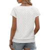 image:imageWIHOLL Short Sleeve Sweater for Women V Neck Trendy Summer Tops 2026 Beach Vacation Clothes Travel Business Casual OutfitsWhite