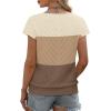 image:imageWIHOLL Short Sleeve Sweater for Women V Neck Trendy Summer Tops 2026 Beach Vacation Clothes Travel Business Casual OutfitsZ  Apricot Coffee Brown