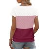 image:imageWIHOLL Short Sleeve Sweater for Women V Neck Trendy Summer Tops 2026 Beach Vacation Clothes Travel Business Casual OutfitsZ  White Pink Wine