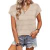 image:imageWIHOLL Short Sleeve Sweater for Women V Neck Trendy Summer Tops 2026 Spring Fashion Clothing Business Casual OutfitsApricot