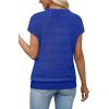 image:imageWIHOLL Short Sleeve Sweater for Women V Neck Trendy Summer Tops 2026 Spring Fashion Clothing Business Casual OutfitsBlue