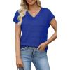 image:imageWIHOLL Short Sleeve Sweater for Women V Neck Trendy Summer Tops 2026 Spring Fashion Clothing Business Casual OutfitsBlue