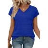 image:imageWIHOLL Short Sleeve Sweater for Women V Neck Trendy Summer Tops 2026 Spring Fashion Clothing Business Casual OutfitsBlue