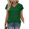 image:imageWIHOLL Short Sleeve Sweater for Women V Neck Trendy Summer Tops 2026 Spring Fashion Clothing Business Casual OutfitsGreen