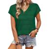 image:imageWIHOLL Short Sleeve Sweater for Women V Neck Trendy Summer Tops 2026 Spring Fashion Clothing Business Casual OutfitsGreen