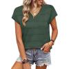 image:imageWIHOLL Short Sleeve Sweater for Women V Neck Trendy Summer Tops 2026 Spring Fashion Clothing Business Casual OutfitsGrey Green