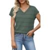 image:imageWIHOLL Short Sleeve Sweater for Women V Neck Trendy Summer Tops 2026 Spring Fashion Clothing Business Casual OutfitsGrey Green