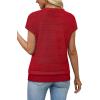 image:imageWIHOLL Short Sleeve Sweater for Women V Neck Trendy Summer Tops 2026 Spring Fashion Clothing Business Casual OutfitsRed