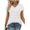 image:imageWIHOLL Short Sleeve Sweater for Women V Neck Trendy Summer Tops 2026 Spring Fashion Clothing Business Casual OutfitsWhite