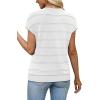 image:imageWIHOLL Short Sleeve Sweater for Women V Neck Trendy Summer Tops 2026 Spring Fashion Clothing Business Casual OutfitsWhite