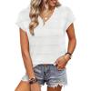 image:imageWIHOLL Short Sleeve Sweater for Women V Neck Trendy Summer Tops 2026 Spring Fashion Clothing Business Casual OutfitsWhite