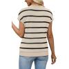 image:imageWIHOLL Short Sleeve Sweater for Women V Neck Trendy Summer Tops 2026 Spring Fashion Clothing Business Casual OutfitsZ  Black  Apricot