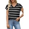 image:imageWIHOLL Short Sleeve Sweater for Women V Neck Trendy Summer Tops 2026 Spring Fashion Clothing Business Casual OutfitsZ  Black  White