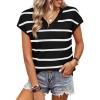 image:imageWIHOLL Short Sleeve Sweater for Women V Neck Trendy Summer Tops 2026 Spring Fashion Clothing Business Casual OutfitsZ  Black  White