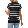 image:imageWIHOLL Short Sleeve Sweater for Women V Neck Trendy Summer Tops 2026 Spring Fashion Clothing Business Casual OutfitsZ  Black  White