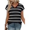 image:imageWIHOLL Short Sleeve Sweater for Women V Neck Trendy Summer Tops 2026 Spring Fashion Clothing Business Casual OutfitsZ  Black  White