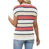 image:imageWIHOLL Short Sleeve Sweater for Women V Neck Trendy Summer Tops 2026 Spring Fashion Clothing Business Casual OutfitsZ  Multicolored Block