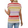 image:imageWIHOLL Short Sleeve Sweater for Women V Neck Trendy Summer Tops 2026 Spring Fashion Clothing Business Casual OutfitsZ  Multicolored Stripes
