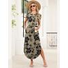 image:imageWIHOLL Summer Dresses Cap Sleeve Crewneck Maxi Long Casual Dress with Pockets Beach Vacation Sundresses 2026 TrendyFloral Black Flowers