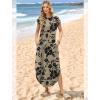image:imageWIHOLL Summer Dresses Cap Sleeve Crewneck Maxi Long Casual Dress with Pockets Beach Vacation Sundresses 2026 TrendyFloral Black Flowers