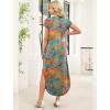 image:imageWIHOLL Summer Dresses Cap Sleeve Crewneck Maxi Long Casual Dress with Pockets Beach Vacation Sundresses 2026 TrendyFloral Blue Orange