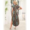 image:imageWIHOLL Summer Dresses Cap Sleeve Crewneck Maxi Long Casual Dress with Pockets Beach Vacation Sundresses 2026 TrendyFloral Boho Dark Blue