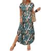 image:imageWIHOLL Summer Dresses Cap Sleeve Crewneck Maxi Long Casual Dress with Pockets Beach Vacation Sundresses 2026 TrendyFloral Palm Leaf