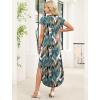 image:imageWIHOLL Summer Dresses Cap Sleeve Crewneck Maxi Long Casual Dress with Pockets Beach Vacation Sundresses 2026 TrendyFloral Palm Leaf