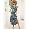 image:imageWIHOLL Summer Dresses Cap Sleeve Crewneck Maxi Long Casual Dress with Pockets Beach Vacation Sundresses 2026 TrendyFloral Palm Leaf