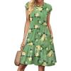 image:imageWIHOLL Summer Dresses for Women 2026 Cap Sleeve Casual Sundresses Floral Tiered Swing Fashion Beach Vacation Dress02  Green Floral Print