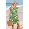 image:imageWIHOLL Summer Dresses for Women 2026 Cap Sleeve Casual Sundresses Floral Tiered Swing Fashion Beach Vacation Dress02  Green Floral Print