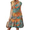image:imageWIHOLL Summer Dresses for Women 2026 Cap Sleeve Casual Sundresses Floral Tiered Swing Fashion Beach Vacation Dress02  Tropical Print