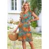 image:imageWIHOLL Summer Dresses for Women 2026 Cap Sleeve Casual Sundresses Floral Tiered Swing Fashion Beach Vacation Dress02  Tropical Print