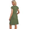 image:imageWIHOLL Summer Dresses for Women 2026 Cap Sleeve Casual Sundresses Floral Tiered Swing Fashion Beach Vacation Dress03  Army Green