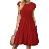 image:imageWIHOLL Summer Dresses for Women 2026 Cap Sleeve Casual Sundresses Floral Tiered Swing Fashion Beach Vacation Dress03  Red