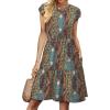 image:imageWIHOLL Summer Dresses for Women 2026 Cap Sleeve Casual Sundresses Floral Tiered Swing Fashion Beach Vacation Dress04  Blue Orange Boho Floral