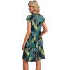 image:imageWIHOLL Summer Dresses for Women 2026 Cap Sleeve Casual Sundresses Floral Tiered Swing Fashion Beach Vacation Dress04  Dark Leaf Print