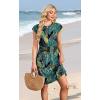 image:imageWIHOLL Summer Dresses for Women 2026 Cap Sleeve Casual Sundresses Floral Tiered Swing Fashion Beach Vacation Dress04  Dark Leaf Print