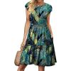 image:imageWIHOLL Summer Dresses for Women 2026 Cap Sleeve Casual Sundresses Floral Tiered Swing Fashion Beach Vacation Dress04  Dark Leaf Print