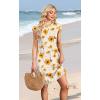 image:imageWIHOLL Summer Dresses for Women 2026 Cap Sleeve Casual Sundresses Floral Tiered Swing Fashion Beach Vacation Dress04  Ivory Yellow Floral