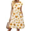 image:imageWIHOLL Summer Dresses for Women 2026 Cap Sleeve Casual Sundresses Floral Tiered Swing Fashion Beach Vacation Dress04  Ivory Yellow Floral