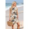 image:imageWIHOLL Summer Dresses for Women 2026 Cap Sleeve Casual Sundresses Floral Tiered Swing Fashion Beach Vacation Dress04  Khaki Palm Print
