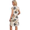 image:imageWIHOLL Summer Dresses for Women 2026 Cap Sleeve Casual Sundresses Floral Tiered Swing Fashion Beach Vacation Dress04  Khaki Palm Print