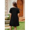 image:imageWIHOLL Summer Dresses for Women Casual Tshirt Boho Dress Wedding Guest Dresses Short Sleeve Fashion Beach Vacation Clothes0black