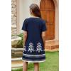 image:imageWIHOLL Summer Dresses for Women Casual Tshirt Boho Dress Wedding Guest Dresses Short Sleeve Fashion Beach Vacation Clothes1navy Ethnic Floral