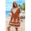 image:imageWIHOLL Summer Dresses for Women Casual Tshirt Boho Dress Wedding Guest Dresses Short Sleeve Fashion Beach Vacation Clothes1orange Flower