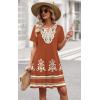 image:imageWIHOLL Summer Dresses for Women Casual Tshirt Boho Dress Wedding Guest Dresses Short Sleeve Fashion Beach Vacation Clothes1orange Flower
